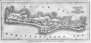 Crete Or Candia Mediterranean Sea Agean Sea Cape Matala 1867 Crete Map History