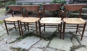 Mcm Set Of 4 Danish Teak Dining Chair By Peter Hvidt For Soborg Mobelfabrik 1950