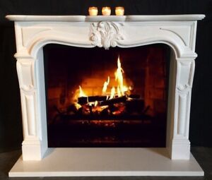 Unique Marble Mantle Design Extra Wide Opening Mantel Hand Carved