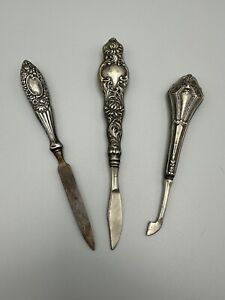 Set Of 3 Antique Victorian Manicure Tools Read Description 