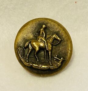 Fabulous Antique Brass W A Horse And Jockey Signed Button 15 16 