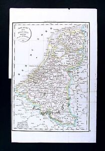 1832 Delamarche Map Holland Belgium Netherlands Amsterdam Brussels Zeeland
