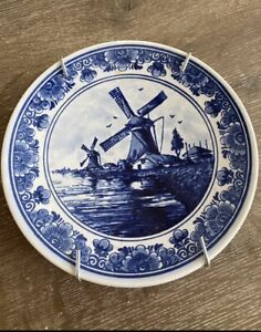 Delfts Blauw Royal Distel Hand Painted 7 Round Wall Charger Platter Dutch
