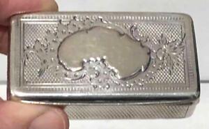Antique 800 Silver Hallmarked Snuff Box C 19th Century