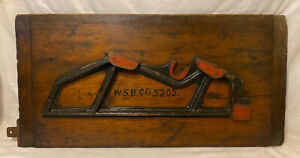 Antique Vntg Industrial Wood Foundry Sand Cast Mold Wsb Co 36 5 X18 25 2 Sided