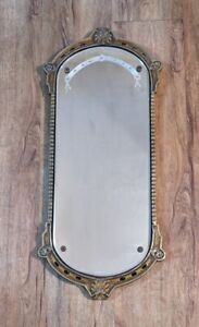 Antique Arched Nurre Co Etched Mirror 36 X16 