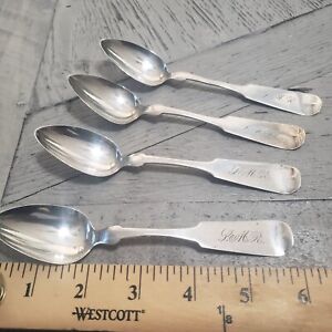 4 Coin Silver Teaspoons Approx 6 