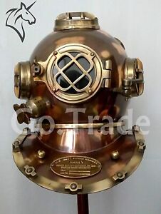 Mark V Antique Diving Divers Helmet Brass Steel Full Size Maritime Designer Gift