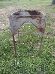 Vintage Industrial Square Washtub Stand 25 Tall 15 Sq Stand Only No Wash Tub