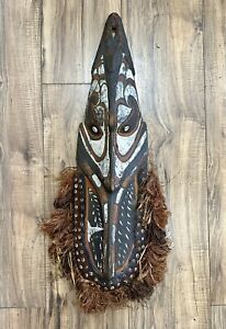 25 Tribal Latmul Mei Mask Sepik Papua New Guinea Oceania Wood African Mask