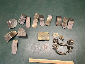 Antique Brass Chinese Camphor Trunk Chest Brass Hardware Handles Salvage