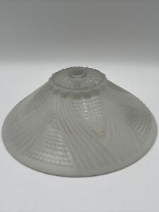 Atg Art Deco Frosted Swirl Clear Hobnail Glass Ceiling Light Fixture Shade 11 