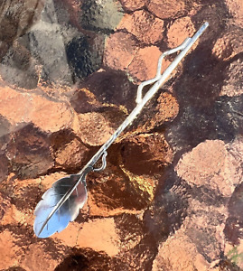 Antique Sterling Silver Gorham Aesthetic Leaf Salt Spoon 3 1 2 