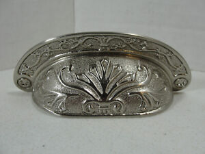 Vintage Silver Tone Ornate Drawer Pull Cup Handle 2 5 C To C