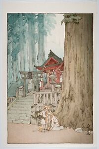 Hiroshi Yoshida Misty Day In Nikko Authentic Japanese Woodblock Print