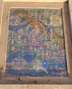 Antique 1800 S Tibetan Thangka Painting Asian Buddhist Religious Art
