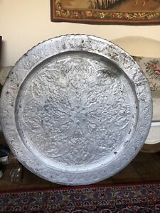 Hand Carved Persian Brass Tray 30 50 Dia 