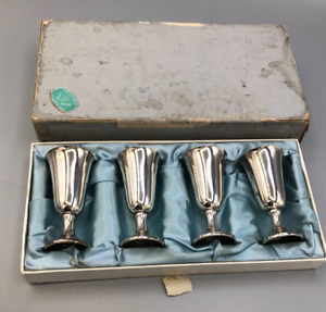 Boxed Set Of 4 Sterling Silver Cordials By Wallace 12