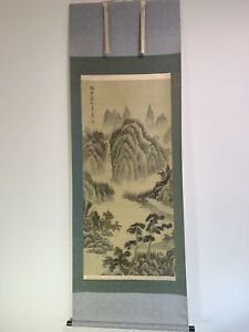 Hanging Scroll Japanese Art Painting Kakejiku Vintage Hand Paint Picture 914