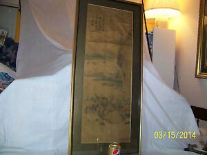 Antique Old Chinese Qing Dy Original Panel Painting On Silk Paper Signed Framed