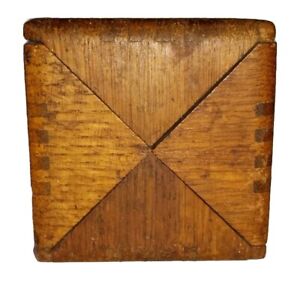 6 1 2 Antique Sewing Machine Attachment Box 1889 Wood Puzzle Box