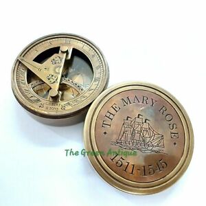 Mary Rose London Maritime Brass Antique Sundial Compass Collectible Gift
