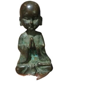Art Vintage Chinese Bronze Buddha Blessing Statue Figure Table Decor Ornaments