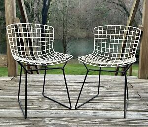 2 Vtg Mcm 1950s Children S Wire Chairs By Harry Bertoia For Knoll Akron Library