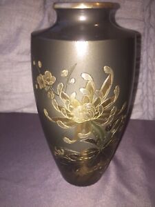 Huge Japanese Mix Metal Flower Etching Design Vase