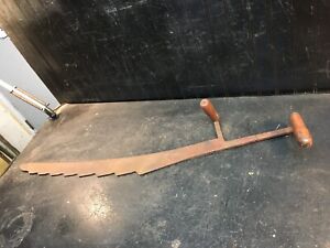 Vintage Antique Primitive Hay Ice Cutting Knife Hand Saw 36in Barn Farm Tool