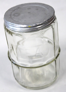 Original Hoosier Cabinet Glass Tea Jar Canister W Console Ring