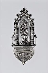 Antique French Solid Sterling Silver Holy Water Font