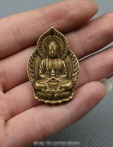 1 6 Curio Nepal Tibetan Buddhism Bronze Shakyamuni Menla Medicine Buddha Pendant
