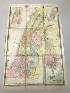 Holy Land Palestine Canaan Israel Jerusalem Dead Sea 1888 Rand Mcnally Map Color