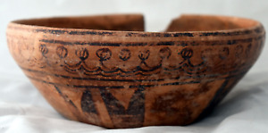 Ancient Pre Columbian Nayarit Culture Hand Painted Bowl Pottery With Coa