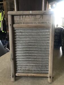 Vintage Dubl Handi Washboard Co Columbus Ohio Usa 2 Sided Travel Wood Metal