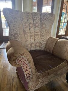Vintage Jeff Zimmerman French Provincial Style Channel Back Armchair