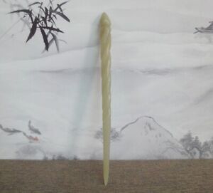 Very Rare China Old Hand Carving Natural Nephrite Jade Women Hairpin