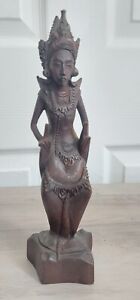 Fine Old Bali Balinese Hand Carved Hard Wood Deity Goddess Statue Figure 9 