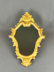 Vintage Italian Florentine Giltwood 14 3 4 Hanging Mirror Italy