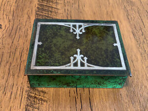 Heintz Art Nouveau Metal Sterling On Bronze Cigarette Box For R H Macy Co