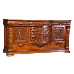 Antique Carved Mahogany Sideboard Horner Style 22070