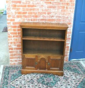 English Antique Oak Bevan Funnell Open Bookcase Display Cabinet