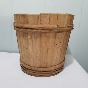 Vintage Primitive Style Wooden Staved Bucket