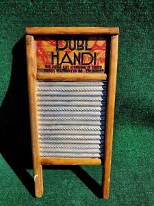 Vintage Dubl Handi Washboard Co Columbus Ohio Wash Board Wood 18x 8 5 
