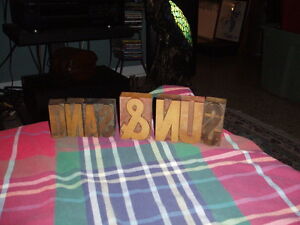 Antique Wood Carved Printing Press Blocks Set Of 8 Letters Sun Sand 2 Tall
