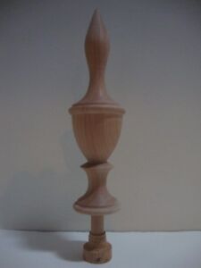Wood Finial Unfinished For Clock Bed Or Furniture Finial 98