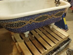 Vintage Porcelain Mosaic Bath Tub