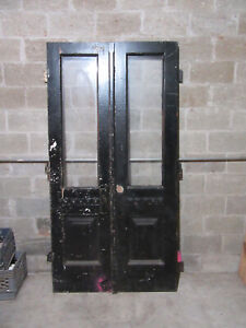  Antique Walnut Double Entrance French Doors 44 X 86 Architectural Salvage
