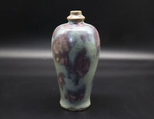 Old Chinese 12thc Jun Ware Porcelain Blue And Red Beautiful Vase